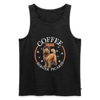 Coffee and Berger Picar - Men's Premium Organic Tank Top - black - Front - AI Model Male 178 light (178cm)