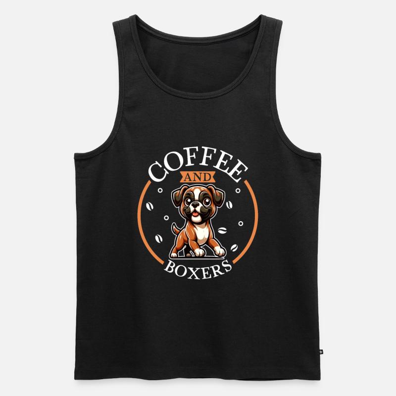 Kaffee und Boxer - Männer Premium Bio Tank Top - Schwarz