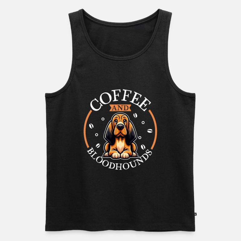 Kaffee und Bloodhound - Männer Premium Bio Tank Top - Schwarz