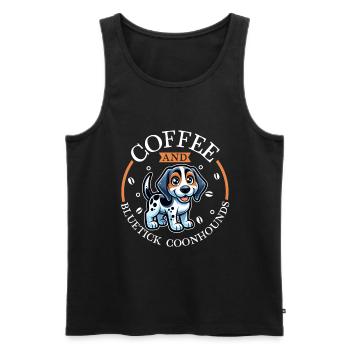 Café et Bluetick Coonhound - Débardeur bio Premium Homme - noir - Devant - Michal (187cm)