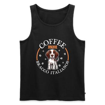 Coffee and Bracco Italiano - Men's Premium Organic Tank Top - black - Front - AI Model Male 178 light (178cm)
