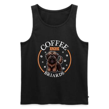 Kaffee und Briard - Männer Premium Bio Tank Top - Schwarz - Vorne - Michal (187cm)
