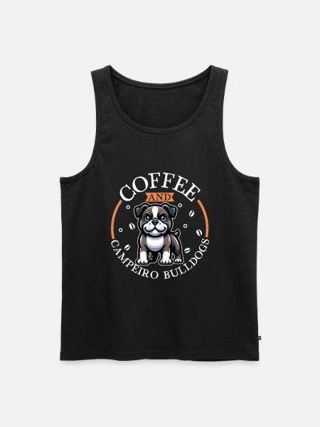 Coffee and Campeiro Bulldog - Men's Premium Organic Tank Top - black
