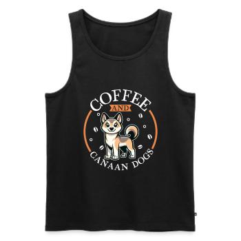 Café et chien de Canaan - Débardeur bio Premium Homme - noir - Devant - Michal (187cm)