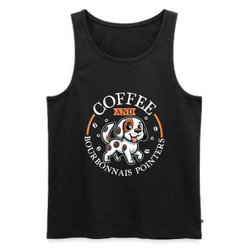 Kaffee und Braque du Bourbonnais - Männer Premium Bio Tank Top - Schwarz - Vorne - AI Model Male 178 light (178cm)