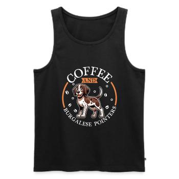 Kaffee und Perdiguero de Burgos - Männer Premium Bio Tank Top - Schwarz - Vorne - Michal (187cm)