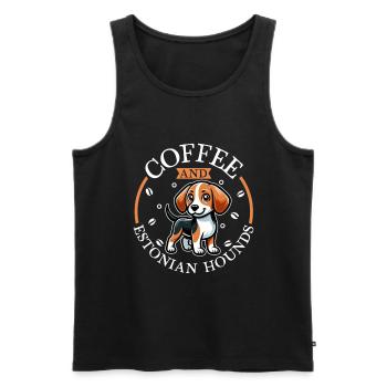 Kaffee und Estnische Bracke - Männer Premium Bio Tank Top - Schwarz - Vorne - AI Model Male 178 light (178cm)