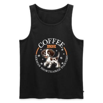 Coffee and German Shorthair - Men's Premium Organic Tank Top - black - Front - Michal (187cm)