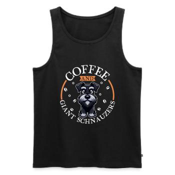 Café et schnauzer géant - Débardeur bio Premium Homme - noir - Devant - AI Model Male 178 light (178cm)