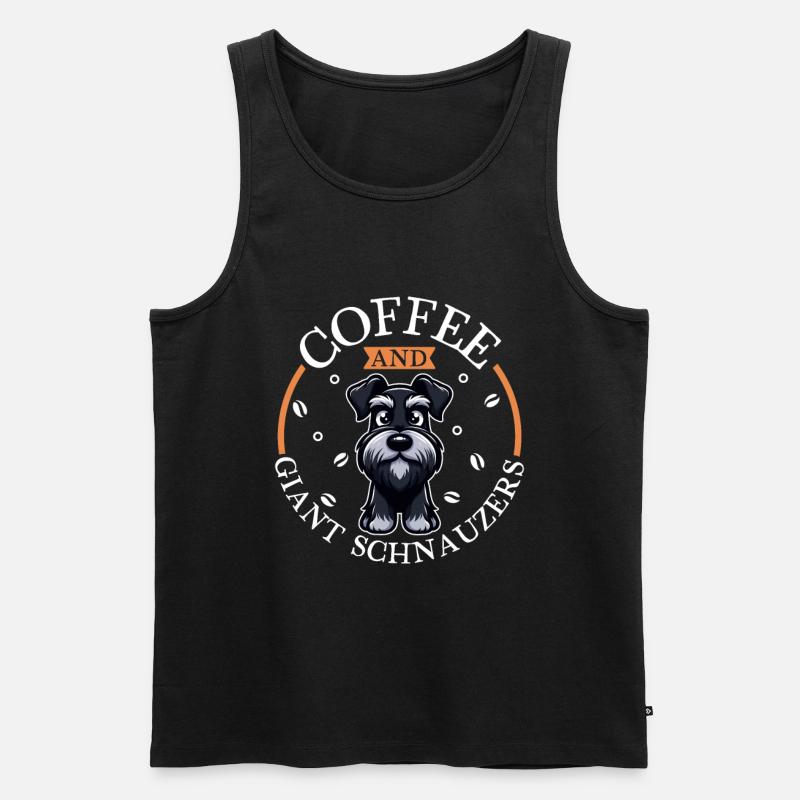 Café et schnauzer géant - Débardeur bio Premium Homme - noir