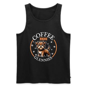Café et Irish Glen d’Imaal Terrier - Débardeur bio Premium Homme - noir - Devant - Michal (187cm)