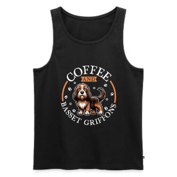 Kaffee und Grand Basset Griffon Vendéen - Männer Premium Bio Tank Top - Schwarz - Vorne - Michal (187cm)