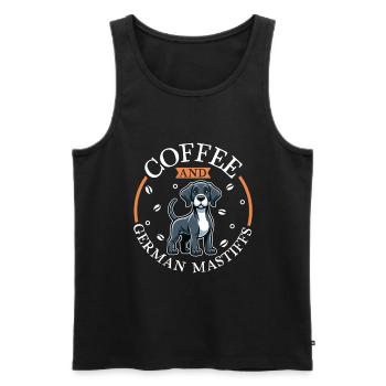 Coffee and Great Dane - Men's Premium Organic Tank Top - black - Front - Michal (187cm)