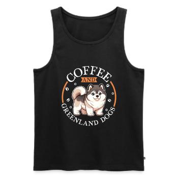Café et chien du Groenland - Débardeur bio Premium Homme - noir - Devant - Michal (187cm)