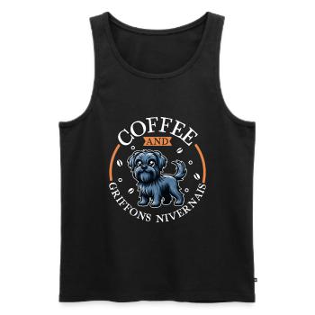 Café et Griffon Nivernais - Débardeur bio Premium Homme - noir - Devant - Michal (187cm)