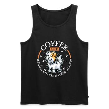 Kaffee und Rauhhaarige Istrianer Bracke - Männer Premium Bio Tank Top - Schwarz - Vorne - AI Model Male 178 light (178cm)