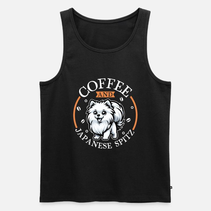 Kaffee und Japan-Spitz - Männer Premium Bio Tank Top - Schwarz