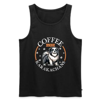 Café et Karakatshan - Débardeur bio Premium Homme - noir - Devant - AI Model Male 178 light (178cm)
