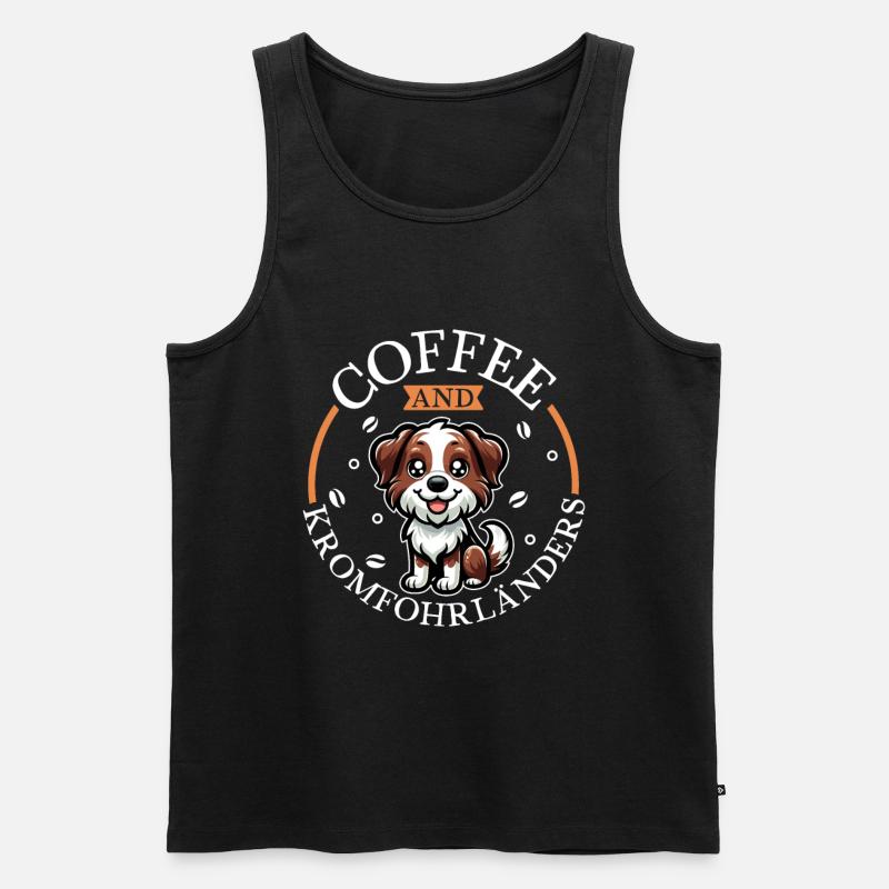 Kaffee und Kromfohrländer - Männer Premium Bio Tank Top - Schwarz