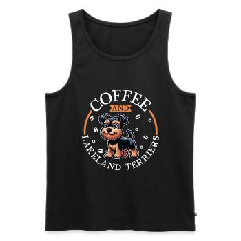 Café et Lakeland Terrier - Débardeur bio Premium Homme - noir - Devant - Michal (187cm)