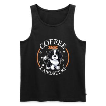 Café et Landseer - Débardeur bio Premium Homme - noir - Devant - Michal (187cm)