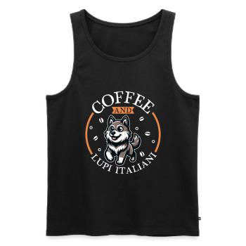 Coffee and Lupo Italiano - Men's Premium Organic Tank Top - black - Front - AI Model Male 178 light (178cm)