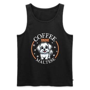 Kaffee und Malteser - Männer Premium Bio Tank Top - Schwarz - Vorne - Michal (187cm)