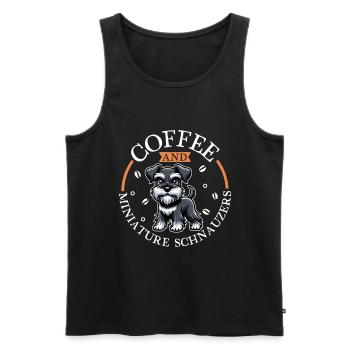 Kaffee und Zwergschnautzer - Männer Premium Bio Tank Top - Schwarz - Vorne - Michal (187cm)