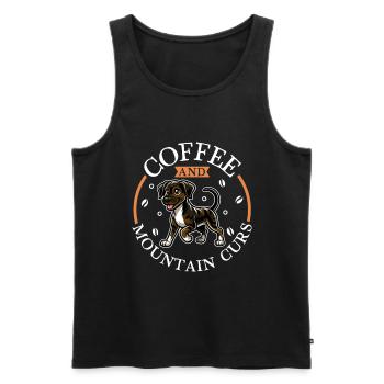 Café et Cur de montagne - Débardeur bio Premium Homme - noir - Devant - Michal (187cm)