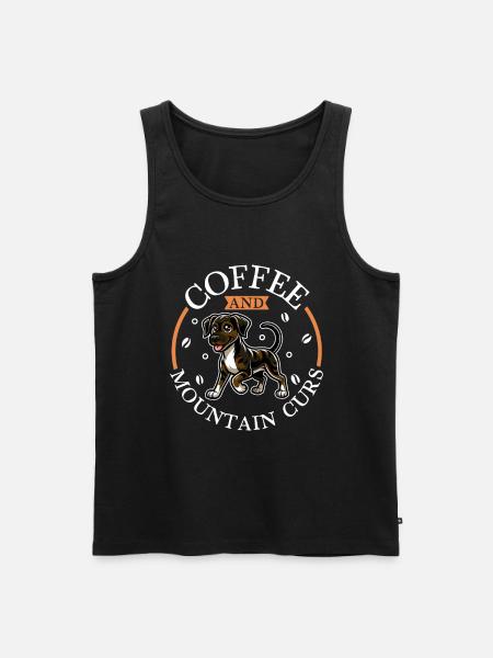 Coffee and Mountain Cur - Men's Premium Organic Tank Top - black