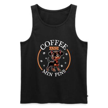Kaffee und Zwergpinscher - Männer Premium Bio Tank Top - Schwarz - Vorne - Michal (187cm)
