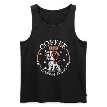 Kaffee und Altdänischer Vorstehhund - Männer Premium Bio Tank Top - Schwarz - Vorne - AI Model Male 178 light (178cm)