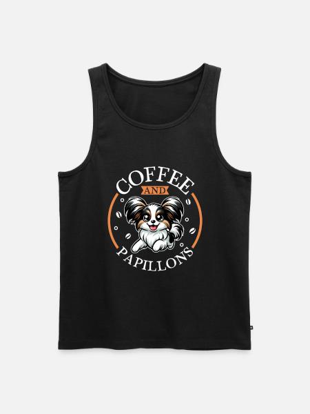 Coffee and Papillon - Men's Premium Organic Tank Top - black