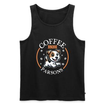 Coffee and Parson Russell Terrier - Men's Premium Organic Tank Top - black - Front - Michal (187cm)