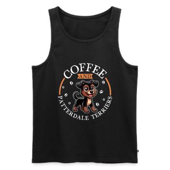 Coffee and Patterdale Terrier - Men's Premium Organic Tank Top - black - Front - Michal (187cm)