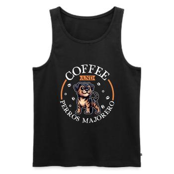 Coffee and Majorero Canario - Men's Premium Organic Tank Top - black - Front - Michal (187cm)