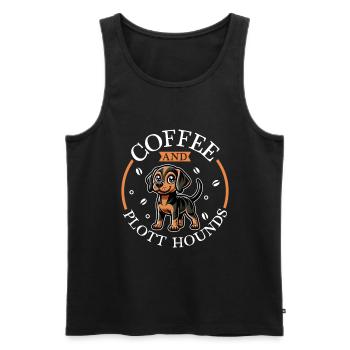 Kaffee und Plott Hound - Männer Premium Bio Tank Top - Schwarz - Vorne - AI Model Male 178 light (178cm)