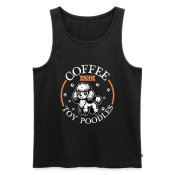 Café et caniche jouet - Débardeur bio Premium Homme - noir - Devant - Michal (187cm)