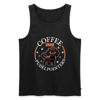 Kaffee und Pudelpointer - Männer Premium Bio Tank Top - Schwarz - Vorne - AI Model Male 178 light (178cm)