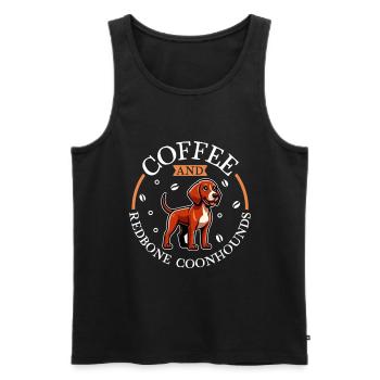 Coffee and Redbone Coonhound - Men's Premium Organic Tank Top - black - Front - AI Model Male 178 light (178cm)