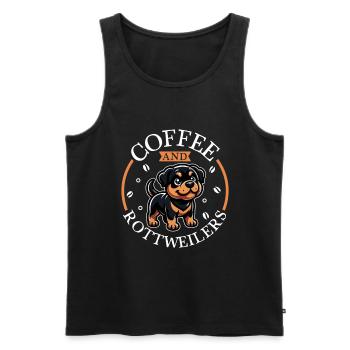Café et Rottweiler - Débardeur bio Premium Homme - noir - Devant - Michal (187cm)
