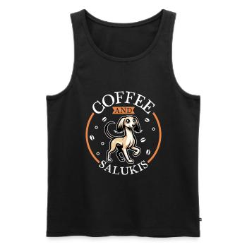 Café et Saluki - Débardeur bio Premium Homme - noir - Devant - Michal (187cm)