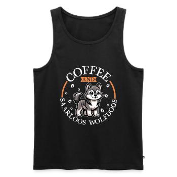 Kaffee und Saarlooswolfhund - Männer Premium Bio Tank Top - Schwarz - Vorne - AI Model Male 178 light (178cm)