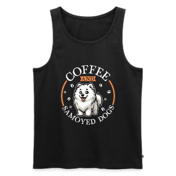 Café et Samoyède - Débardeur bio Premium Homme - noir - Devant - Michal (187cm)