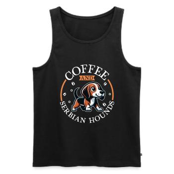 Kaffee und Serbischer Laufhund - Männer Premium Bio Tank Top - Schwarz - Vorne - AI Model Male 178 light (178cm)