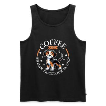 Kaffee und Dreifarbiger Serbischer Laufhund - Männer Premium Bio Tank Top - Schwarz - Vorne - AI Model Male 178 light (178cm)