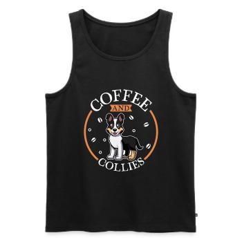 Coffee and Shorthair Collie - Men's Premium Organic Tank Top - black - Front - Michal (187cm)