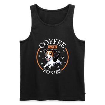 Kaffee und Glatthaar-Foxterrier - Männer Premium Bio Tank Top - Schwarz - Vorne - AI Model Male 178 light (178cm)