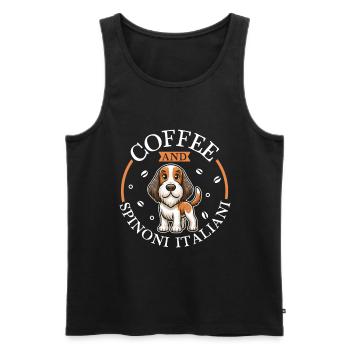 Coffee and Spinone Italiano - Men's Premium Organic Tank Top - black - Front - AI Model Male 178 light (178cm)