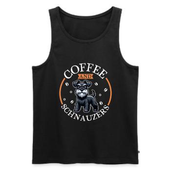 Kaffee und Schnauzer - Männer Premium Bio Tank Top - Schwarz - Vorne - Michal (187cm)